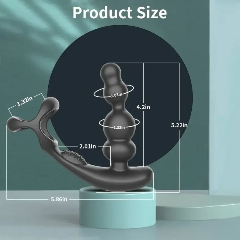 wireless control male prostate massager vibrator 360°rotate anal plugs penis ring butt plug vibrator sex toy for men masturbator