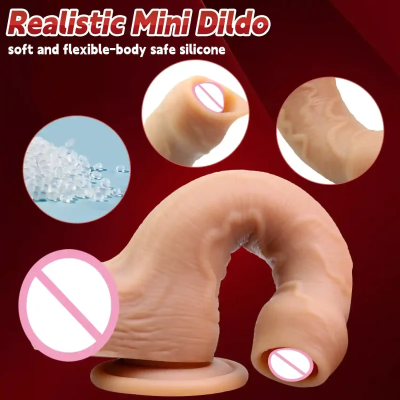 small realistic dildo long foreskin suction