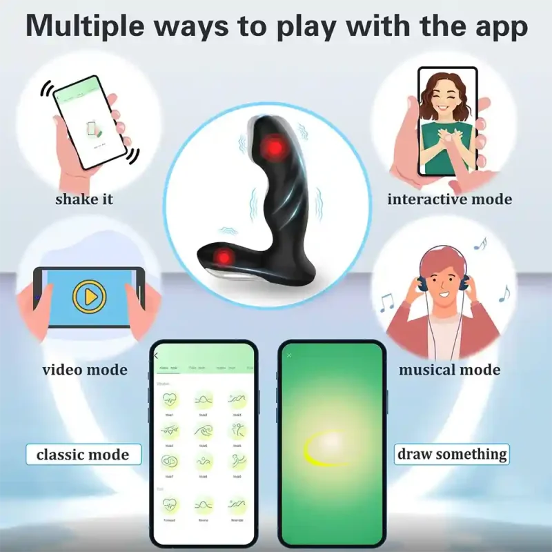 app control prostate massager vibrator men