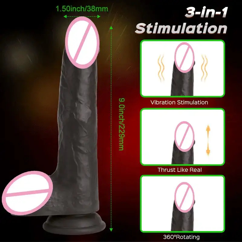 thrusting realistic dildo remote suction heating thrusting realistic dildo remote suction heating