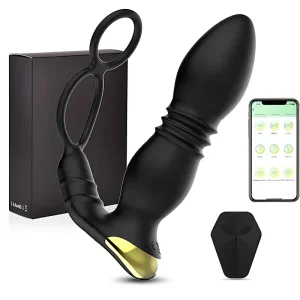 remote control thrusting prostate massager delay ring
