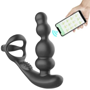 wireless control male prostate massager vibrator 360°rotate anal plugs penis ring butt plug vibrator sex toy for men masturbator