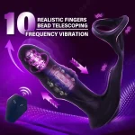 telescopic prostate massager dual cock ring