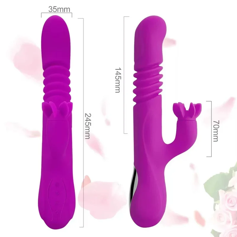automatic retractable heating dildo vibrator